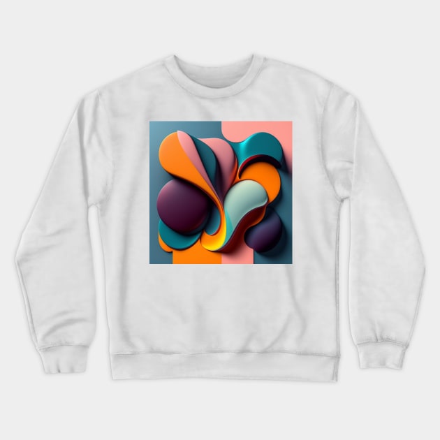 Abstract Wave 3D Crewneck Sweatshirt by CreationArt8